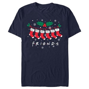 Men's Friends Christmas Socks T-Shirt - 1 of 4