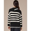 INSPIRE CHIC Women's Casual Lapel Collar Long Sleeve Striped Color Block Loose Pullover Sweaters - 4 of 4