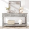 Console Table with 3 Storage Drawers, 3 Tier Farmhouse Wooden Sofa Table, Hallway Tables for Entryway - 2 of 4