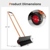 WELLFOR 30" Metal Snow Shovel with Wheels and Adjustable Handle Black - 2 of 2