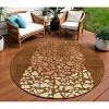 Orange Terra Cotta And Ivory Abstract Washable Indoor Outdoor Area Rug - 2 of 4