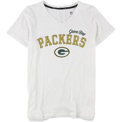 G-III Sports Womens Green Bay Packers Graphic T-Shirt, White, Small