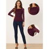 Allegra K Women's Off Shoulder Floral Lace Sheer Long Sleeves Lined Casual Blouse - 2 of 4