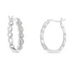 Haus of Brilliance Silver 1/6 cttw Diamond Milgrain Hoop Earring - 2 of 4