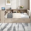 Whisen Wood Platform Bed with Storage Shelves, Drawers, Charging Station and Upholstered Headboard - 3 of 4