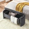 CAVINAS Oval Chenille Fabric Storage Ottoman Bench with Large Storage Space,Upholstered Storage Ottoman,Storage Bench for Living Room,Bedroom - 2 of 4