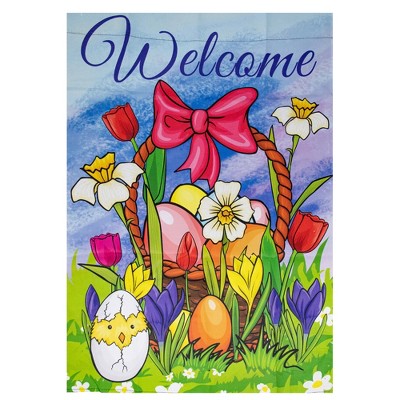 Northlight Welcome Easter Basket Outdoor House Flag 28" x 40"