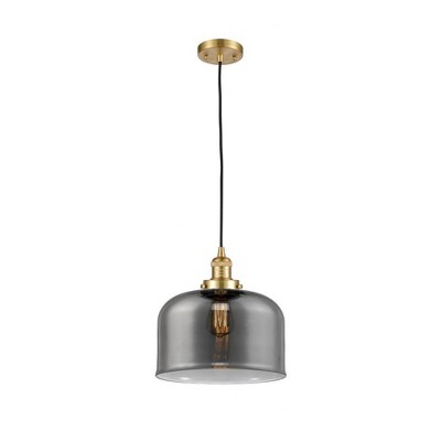 Bell - 1 Light Cord Hung Mini Pendant In Industrial Style-8 Inches Tall and 12 Inches Wide