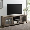 70" MDF Glass-Door Modern Farmhouse TV Stand with Adjustable Shelves and Cord Management for Living Room and Bedroom - 3 of 4