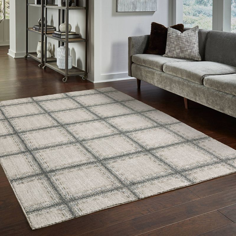 Atwood Casual Geometric Indoor Area Rug Gray/Teal - Captiv8e Designs, 3 of 13