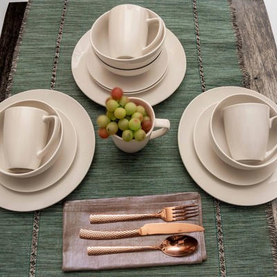 White Porcelain 16-Piece Dinnerware Set for 4