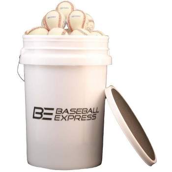 Baseball Express Bucket with 2 Dozen Official League Baseballs White