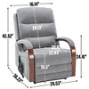 FONTOI Accent Chair with Side Pockets, Recliner Chair with Comfortable Back and Wood Armrests, Gray, 36.23"*42.52"*29.53" - 3 of 4