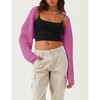 MISSKY Shurgs for Women Bolero Long Batwing Sleeve Sweaters Open Front Casual Knitted Sweaters - 2 of 4
