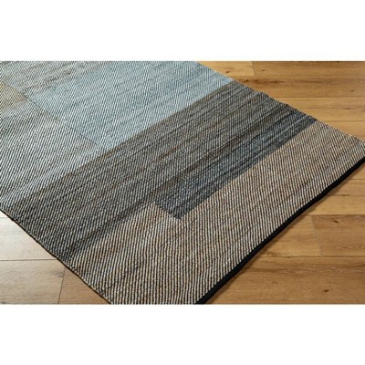 Handmade Gray Geometric Stain-Resistant Rectangular Area Rug