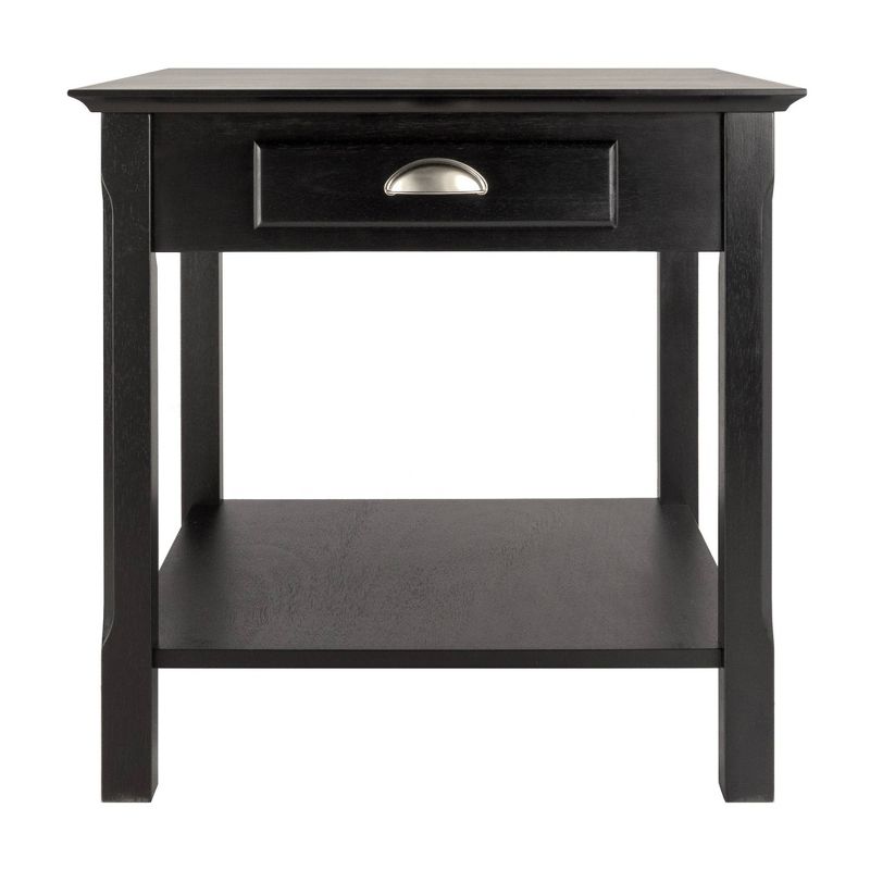 Timber End Table with One Drawer and Shelf - Black - Winsome, 3 of 8