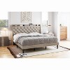 King-size bed frame with charging station and winged headboard, ample riveted storage space, silent operation, easy assembly. - 3 of 4