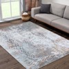 Boho Vintage Floral Printed Area Rug Ultra Thin Low Pile Machine Washable Stain Resistant Non Shedding Pet Friendly Floor Rug - 2 of 4