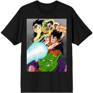 Men's Dragon Ball Z Anime Character Group Black Short Sleeve Graphic Tee - 1 of 2