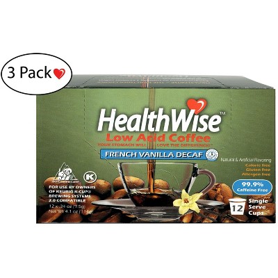 HealthWise Low Acid French Vanilla Decaf Keurig K-Cup Coffee Pods