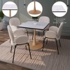 LeisureMod Bristol 27" Square Dining Table with Marbled White MDF Top and Steel Pedestal Base for Modern Kitchen and Dining Room - 2 of 4