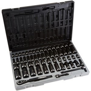 Grey Pneumatic Hand Tool Parts and Accessories 81659CRD 59 Piece 3/8 Drive Standard And Deep Fractional And Metric Duo-socket Set - 1 of 2