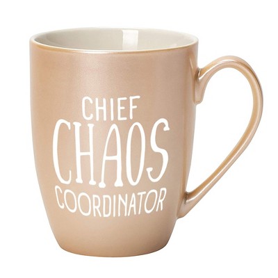 Elanze Designs Chief Chaos Coordinator Pearlescent Sand 10 ounce New Bone China Coffee Cup Mug