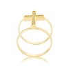 Slickblue 0.63ct CZ Contemporary Cross Ring for Women, Goldtone/Silvertone with Clear Stones, Sizes 5-10 - 2 of 4