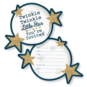 Big Dot of Happiness Twinkle Twinkle Little Star - Shaped Fill-in Invites - Baby Shower or Birthday Party Invitation Cards with Envelopes - Set of 12 - 1 of 4
