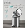 1.6 Gallon Bathroom Trash Can, Small Stainless Steel Garbage Bin with Soft-Close Lid & Pedal, Inner Bucket for Toilet Bedroom - 3 of 4