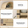 71.6" Tall Bookcase, 5-Tier Arched Bookshelf with Doors and Shelves, Wooden Bookshelves for Home, Office, Living Room - 4 of 4
