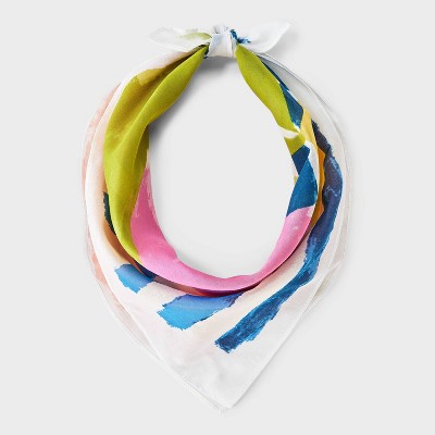Women's Summer Lemon & Drink Graphic Scarf - Universal Thread™ White/Blue