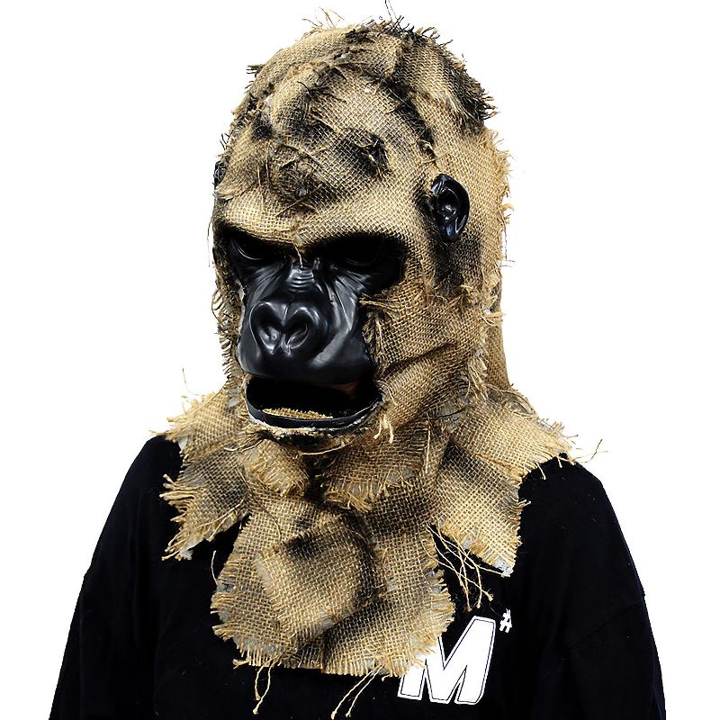 Halloween Express Adult Scarecrow Gorilla Costume Mask -  - Brown, 1 of 2