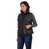 Women's Faux Leather Short Puffer Vest - S.E.B. By SEBBY  - 2 of 4