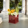 Southern Patio Colony 16" Square Resin Outdoor Planter Urn, Oxblood Red (2 Pack) - 3 of 4