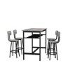 5-Piece Bar Height Dining Set with 4 Chairs and Storage Space - 2 of 4