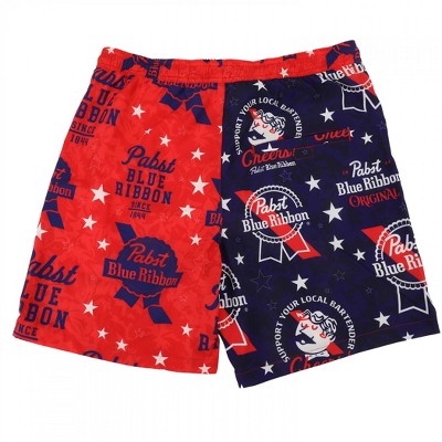 Pabst Blue Ribbon Mens Pabst Blue Ribbon PBR Patriotic Swimming Board Shorts - Large — фото 2