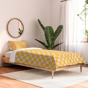 Deny Designs Schatzi Brown Alice Check Yellow Comforter and Pillow Sham Set Yellow - 1 of 4