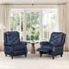 Arceso Modern Faux Leather Push Back Recliner Chair with Nailhead Trim & Plush Foam Padding - Manual Reclining Upholstered Chair for Living Room - 2 of 4