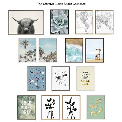 Tropical Escape Coastal Landscape Framed Canvas Wall Art