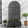 Lirago Metal Planter Box privacy screen Garden Bed with Trellis and Wheels - Black- 6 ft. H x 3 ft. W - 2 of 4