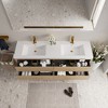 Whisen Pre-Assembled Floating Wall-Mounted Bathroom Vanity with Stone Resin Sink, U-Shaped Storage Drawers - 3 of 4