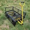 FURNIinspire Wheelbarrows And Lawn Carts Tools Cart Wagon Cart, Garden Cart Trucks With Solid Wheels And Yellow Handle, Black, 37“*19"*40" - 2 of 4