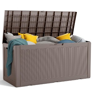 Decksplore 35/50/90/100Gal Deck Box, Outdoor Storage Box, Patio Gardening Tools, Water and UV Resistant for Patio - 1 of 4