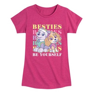 Girls' - Paw Patrol - Everest and Skye Besties Be Yourself Fitted Short Sleeve Graphic T-Shirt - 1 of 4
