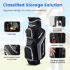 Tangkula 14-Way Golf Cart Bag Golf Club Bag with 14 Ways Organizer Divider Top 9 Zippered Pockets Cooler Bag Umbrella Holder Blue/Grey/Red - image 3 of 4