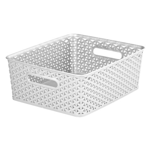 White Y-Weave Storage Basket, Small