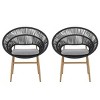 Outdoor Rattan Dining Chairs,Weather Resistant Wicker Dining Chairs with Cushions,Patio Chairs Set of 2 for Garden or Balcony-Koiai - 3 of 4