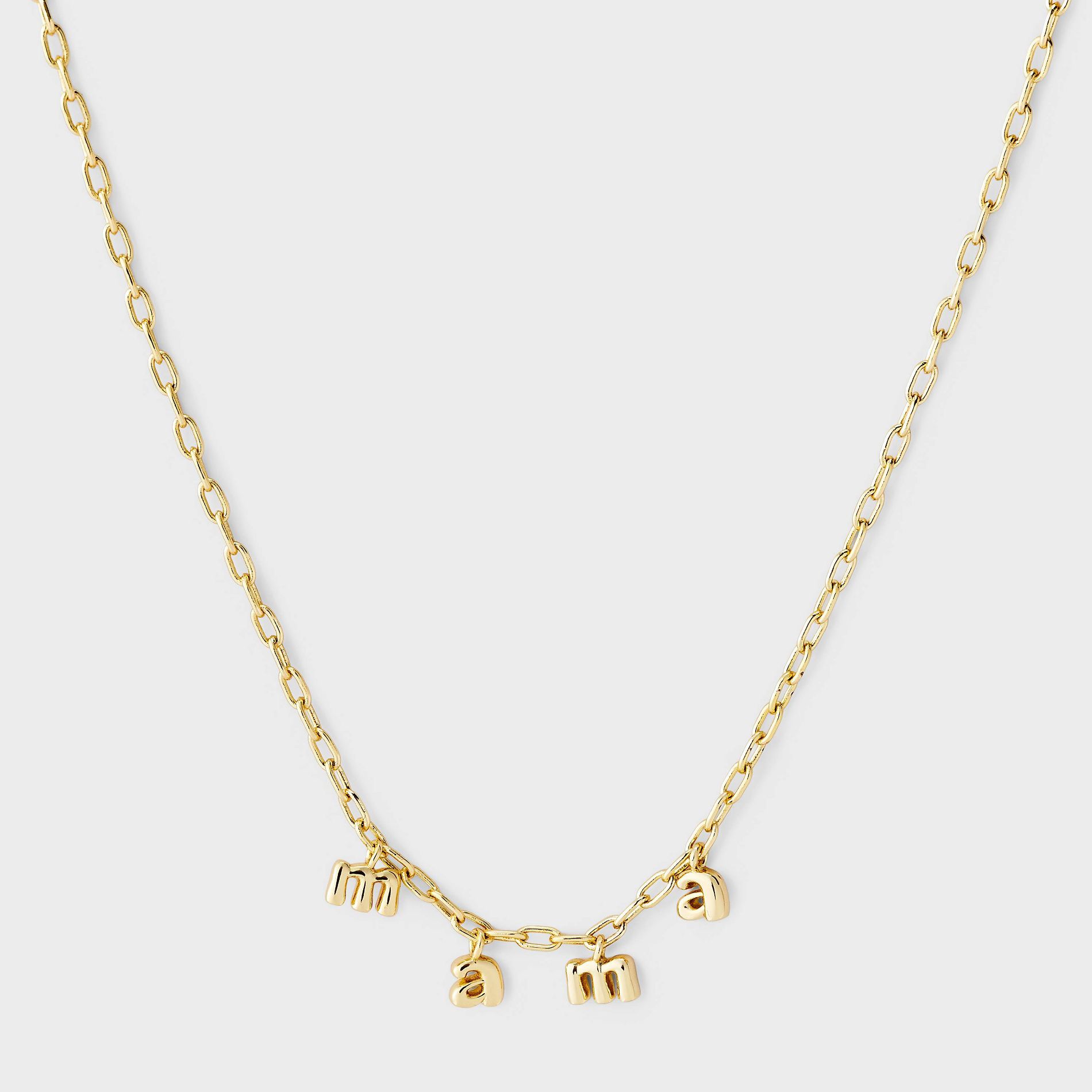14k Gold Dipped "mama" Stationed Charm Necklace - A New Day™ Gold