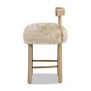 Jennifer Taylor Home Arden 27.5 Genuine Fur Counter Height Bar Stool, Natural Blonde Genuine Fur - 3 of 4